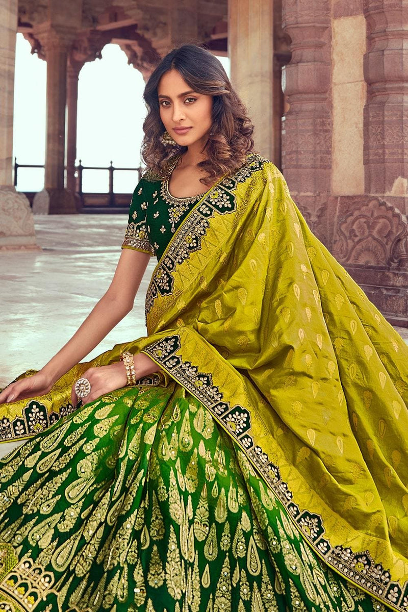 Buy Sheen Green Designer Lehenga online-Karagiri – Karagiri Global