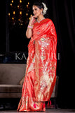 Designer Banarasi Saree Crimson Red Designer Banarasi Saree saree online