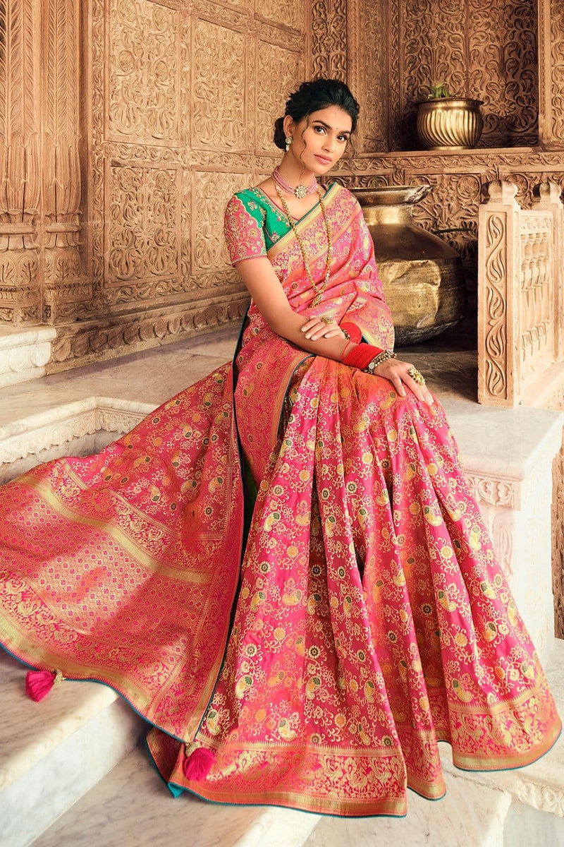 Blush of Elegance: Pink Banarasi Saree at Rs 1399.00, Munger