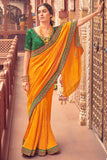 orange south silk saree
