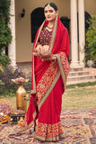red south silk saree