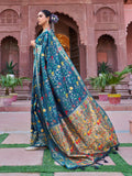 Green Soft Silk Festive Wear Saree With Blouse Piece