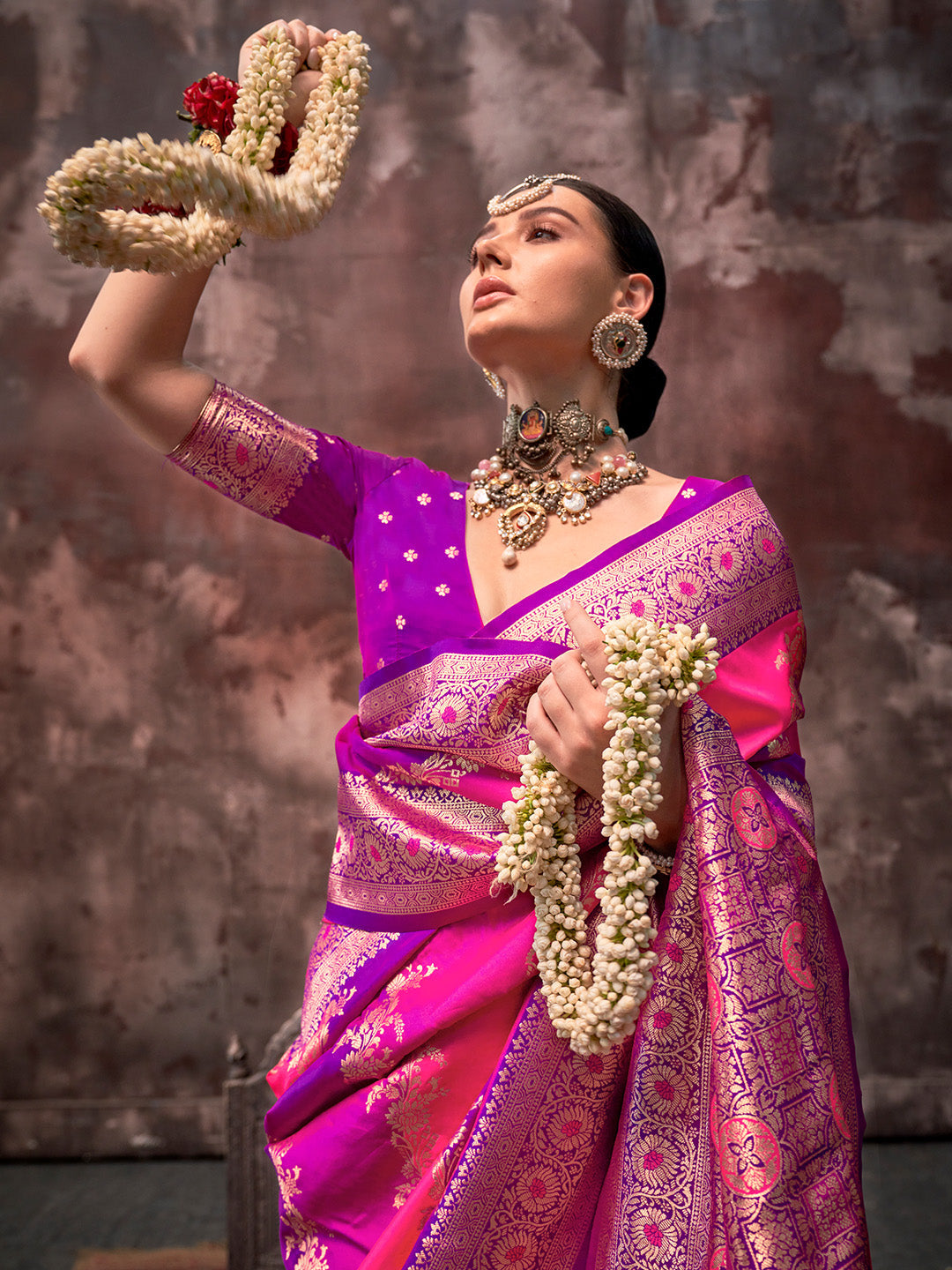 Multi Color Festive Wear Silk Saree With Blouse Piece