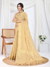 Beige Pure Tissue Silk Banarasi Saree With Brocade Blouse Piece