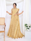 Beige Pure Tissue Silk Banarasi Saree With Brocade Blouse Piece