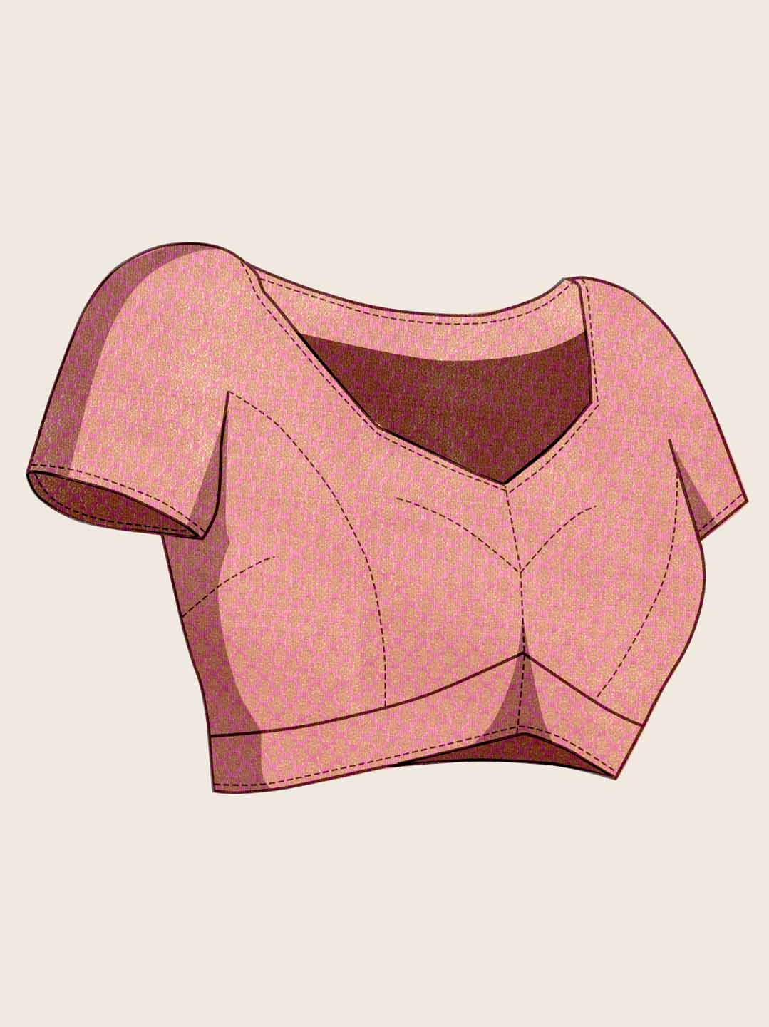 Pink Pure Tissue Silk Banarasi Saree With Brocade Blouse Piece
