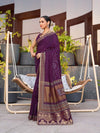 Violet Silk Saree With Blouse Piece