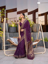 Violet Silk Saree With Blouse Piece