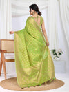 Green Pure Tissue Silk Banarasi Saree With Brocade Blouse Piece