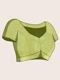Green Pure Tissue Silk Banarasi Saree With Brocade Blouse Piece