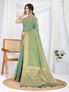 Seagreen Pure Tissue Silk Banarasi Saree With Brocade Blouse Piece