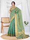 Seagreen Pure Tissue Silk Banarasi Saree With Brocade Blouse Piece