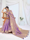 Purple Pure Tissue Silk Banarasi Saree With Brocade Blouse Piece