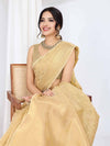 Beige Pure Tissue Silk Banarasi Saree With Brocade Blouse Piece