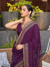 Violet Silk Saree With Blouse Piece