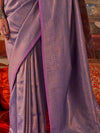 Purple Handloom Weaving Silk Saree With Blouse Piece