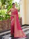 Pink Banarasi Pure Georgette Saree With Blouse Piece