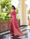 Pink Banarasi Pure Georgette Saree With Blouse Piece
