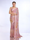 Light Pink Georgette Saree With Blouse Piece