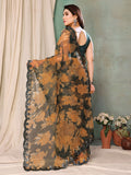Green Georgette Saree With Blouse Piece
