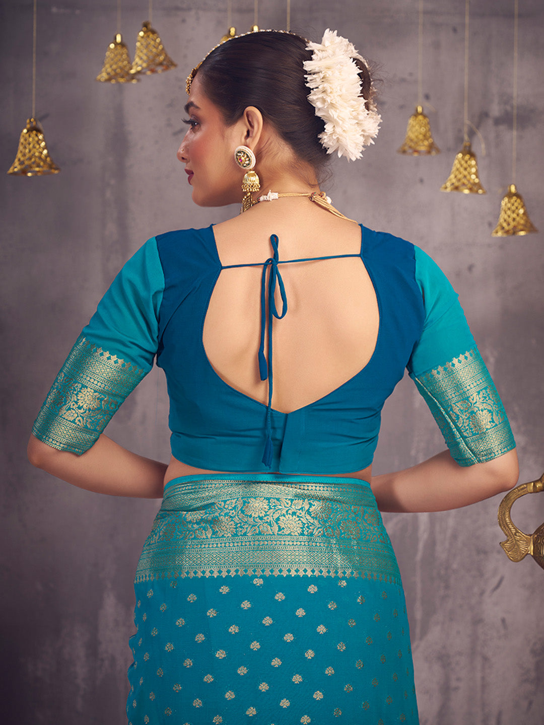 Georgette Banarasi Silk Saree With Blouse Piece