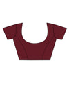 Maroon And Blue Soft Silk Saree With Blouse Piece