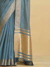 Blue Silk Festive Wear Saree With Blouse Piece