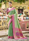 Multi Color kanjivaram silk Sarees With Blouse Piece
