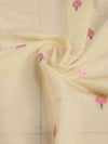 Cream Linen Festive Wear Saree With Blouse Piece