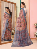 Grey Kota Doria Saree With Blouse Piece