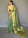 Green Silk Festive Wear Saree With Blouse Piece