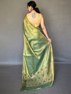 Green Silk Festive Wear Saree With Blouse Piece