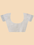 Grey Pure Linen Blend Saree With Blouse Piece