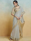 Grey Silk Saree With Blouse Piece