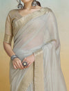 Grey Silk Saree With Blouse Piece