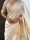 Chickoo Tussar Silk Saree With Blouse Piece