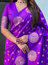 Violet Soft silk Saree With Blouse Piece