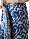 Blue Chinon Digital Print with Lace Border Ready to Wear Saree