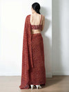 Maroon Marble Chiffon Printed Ready to Wear Saree