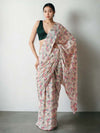 Multicolor Chinon Digital Print with Lace Border Ready to Wear Saree