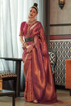 Brick Red Kanjivaram Saree
