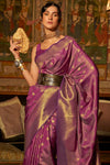 Mulberry Violet Kanjivaram Saree