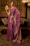 Mulberry Violet Kanjivaram Saree
