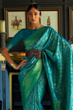 Pine Green Kanjivaram Saree
