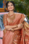 Golden Brown Kanjivaram Saree