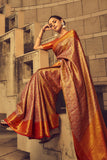 Multicolor Banarasi Silk Saree With Blouse Piece