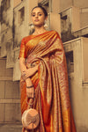Multicolor Banarasi Silk Saree With Blouse Piece