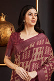 Maroon Silk Paisley Printed Saree