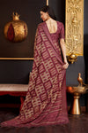 Maroon Silk Paisley Printed Saree