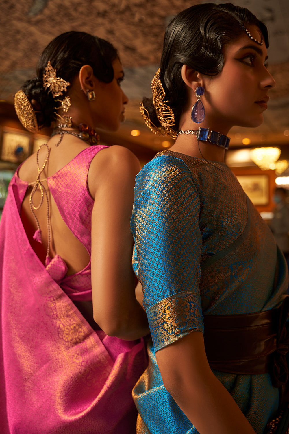 Punch Pink Kanjivaram Saree